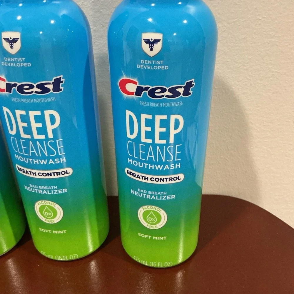 4 PACK--CREST DEEP CLEANSE Mouthwash SOFT MINT 16oz Breath‎ Control NEW